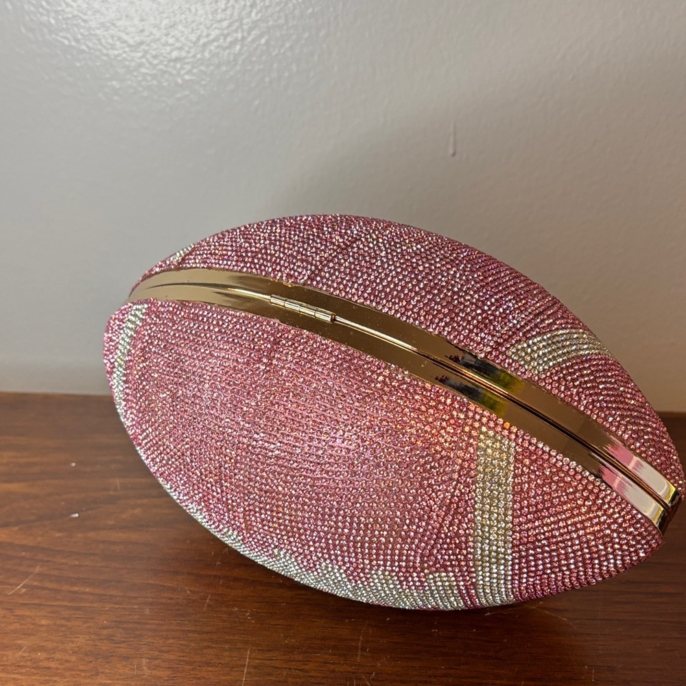 Pink Rhinestone Football Clutch - Picture 7 of 7